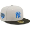 Men's New York Yankees New Era Gray/Black 2009 World Series Undervisor 59FIFTY Fitted Hat