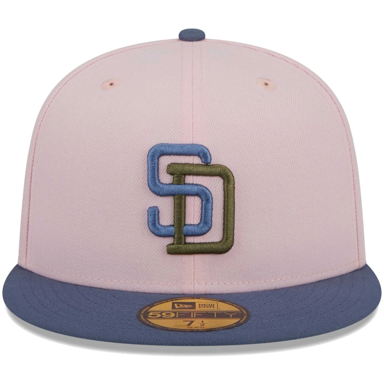 Men's San Diego Padres New Era Pink/Blue Olive Undervisor 59FIFTY Fitted Hat - Image 2