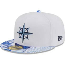 Men's Seattle Mariners New Era White/Blue Flamingo 59FIFTY Fitted Hat