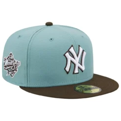 Men's New York Yankees New Era Light Blue/Brown 1999 World Series Beach Kiss 59FIFTY Fitted Hat