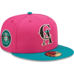 Men's California Angels New Era Pink/Green Cooperstown Collection 1967 MLB All-Star Game Passion Forest 59FIFTY Fitted Hat