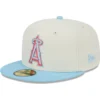 Men's Los Angeles Angels New Era Cream/Light Blue Spring Color Two-Tone 59FIFTY Fitted Hat