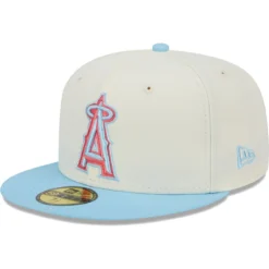 Men's Los Angeles Angels New Era Cream/Light Blue Spring Color Two-Tone 59FIFTY Fitted Hat
