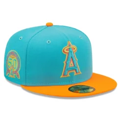 Men's Los Angeles Angels New Era Blue/ Vice Highlighter 59FIFTY Fitted Hat