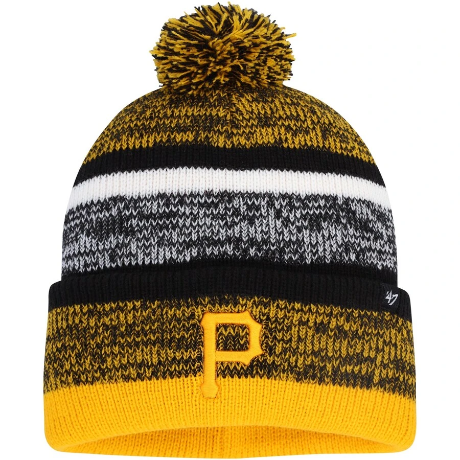 Men's Pittsburgh Pirates '47 Black Northward Cuffed Knit Hat With Pom