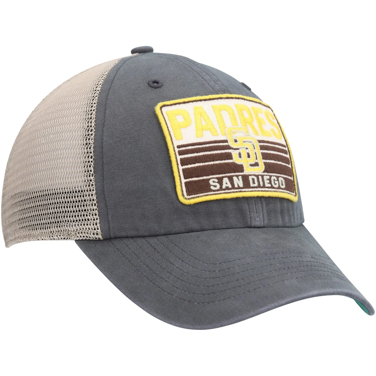 Men's San Diego Padres '47 Charcoal Four Stroke Clean Up Trucker Snapback Hat - Image 3