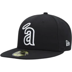 Men's California Angels New Era Black On Black Dub 59FIFTY Fitted Hat