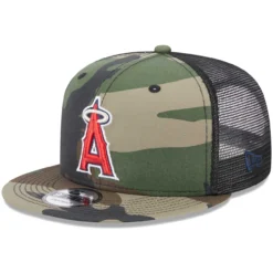 Men's Los Angeles Angels New Era Camo Trucker 9FIFTY Snapback Hat