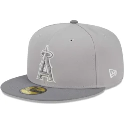 Men's Los Angeles Angels New Era Gray Green Undervisor 59FIFTY Fitted Hat
