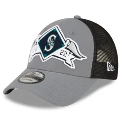 Men's Seattle Mariners New Era Gray 2022 AL Wild Card Locker Room 9FORTY Snapback Hat