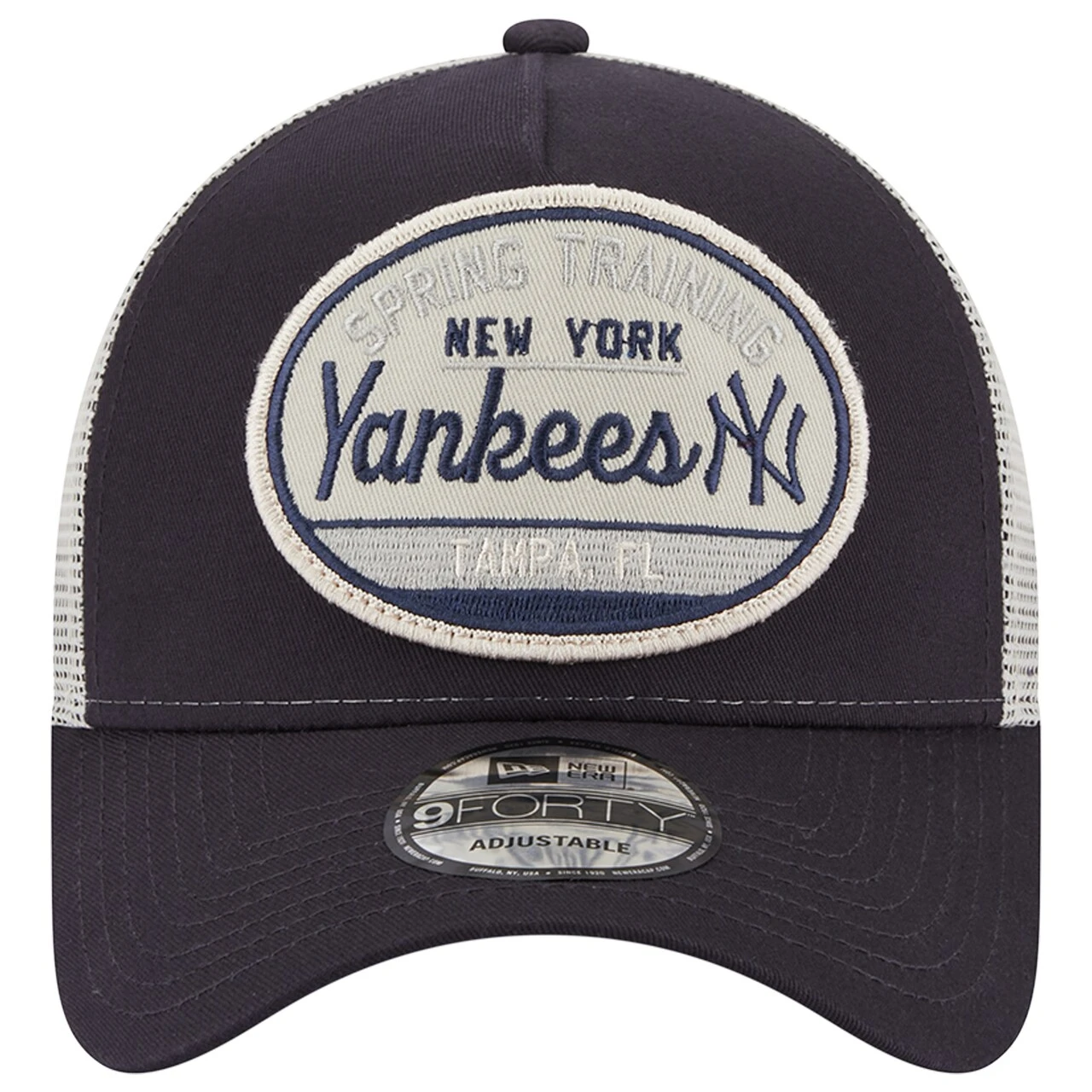 Men's New York Yankees New Era Navy 2023 Spring Training Patch A-Frame Trucker 9FORTY Snapback Hat - Image 2