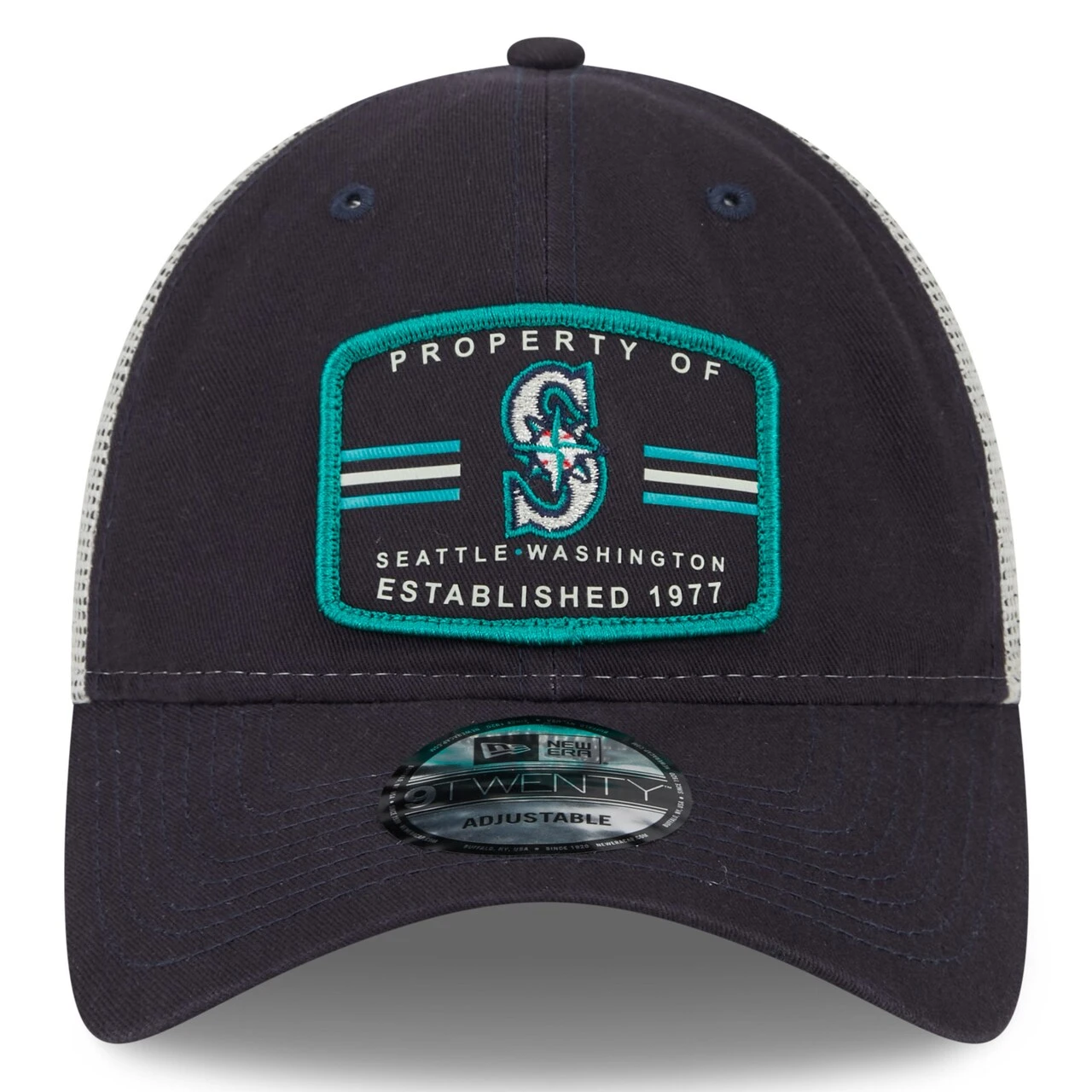Men's Seattle Mariners New Era Navy Property Trucker 9TWENTY Snapback Hat - Image 2