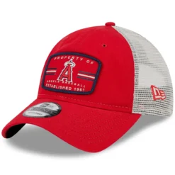 Men's Los Angeles Angels New Era Red Property Trucker 9TWENTY Snapback Hat