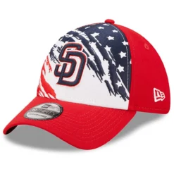 Men's San Diego Padres New Era Red 2022 4th Of July 39THIRTY Flex Hat