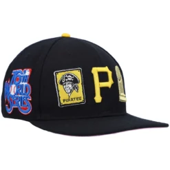 Men's Pittsburgh Pirates Pro Standard Black Double City Pink Undervisor Snapback Hat