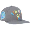 Men's New York Yankees Pro Standard Gray Washed Neon Snapback Hat