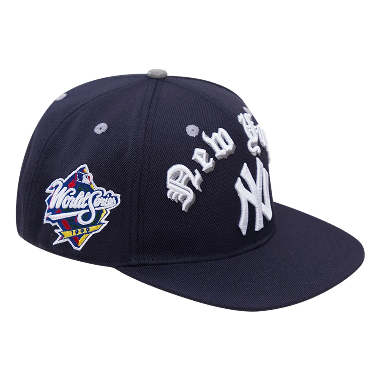 Men's New York Yankees Pro Standard Navy 1999 World Series Old English Snapback Hat - Image 3
