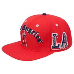 Men's Los Angeles Angels Pro Standard Red 2002 World Series Old English Snapback Hat