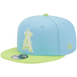 Men's Los Angeles Angels New Era Light Blue/Neon Green Spring Basic Two-Tone 9FIFTY Snapback Hat