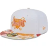 Men's Anaheim Angels New Era White/Orange Cooperstown Collection Flamingo 59FIFTY Fitted Hat