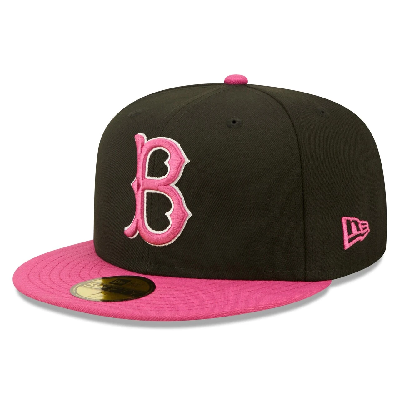 Men's Brooklyn Dodgers New Era Black/Pink 1955 World Series Champions Passion 59FIFTY Fitted Hat - Image 3