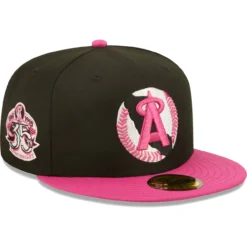 Men's California Angels New Era Black/Pink 35th Anniversary Passion 59FIFTY Fitted Hat