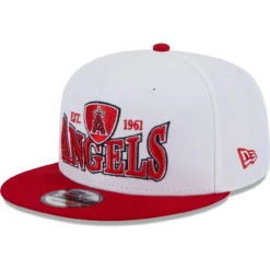Men's Los Angeles Angels New Era White/Red Crest 9FIFTY Snapback Hat