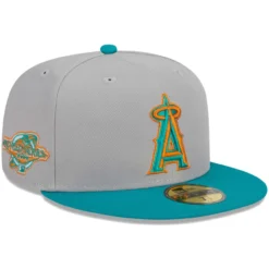 Men's Los Angeles Angels New Era Gray/Teal 59FIFTY Fitted Hat