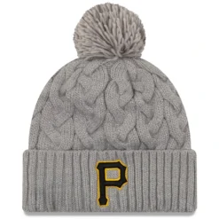 Women's Pittsburgh Pirates New Era Gray Rush Cuffed Knit Hat With Pom